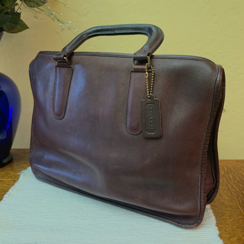 COACH vintage 1976 burgundy leather brief